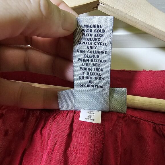 Catherine's Women’s Top Red Square Neck Crochet Lace Trim Short Sleeve Size 1X - Picture 5 of 8